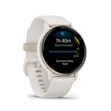 Garmin Vivoactive 5 Cream Gold Aluminum Bezel with Ivory Case and Silicone Band GM-010-02862-51