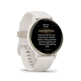 Garmin Vivoactive 5 Cream Gold Aluminum Bezel with Ivory Case and Silicone Band GM-010-02862-51