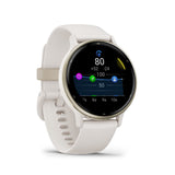 Garmin Vivoactive 5 Cream Gold Aluminum Bezel with Ivory Case and Silicone Band GM-010-02862-51