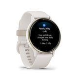 Garmin Vivoactive 5 Cream Gold Aluminum Bezel with Ivory Case and Silicone Band GM-010-02862-51