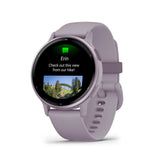 Garmin Vivoactive 5 Metallic Orchid Aluminum Bezel with Orchid Case and Silicone GM-010-02862-53