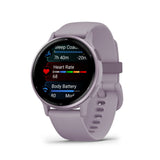 Garmin Vivoactive 5 Metallic Orchid Aluminum Bezel with Orchid Case and Silicone GM-010-02862-53