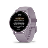 Garmin Vivoactive 5 Metallic Orchid Aluminum Bezel with Orchid Case and Silicone GM-010-02862-53