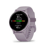 Garmin Vivoactive 5 Metallic Orchid Aluminum Bezel with Orchid Case and Silicone GM-010-02862-53