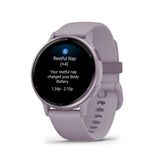 Garmin Vivoactive 5 Metallic Orchid Aluminum Bezel with Orchid Case and Silicone GM-010-02862-53
