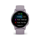 Garmin Vivoactive 5 Metallic Orchid Aluminum Bezel with Orchid Case and Silicone GM-010-02862-53