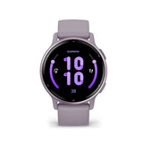 Garmin Vivoactive 5 Metallic Orchid Aluminum Bezel with Orchid Case and Silicone GM-010-02862-53