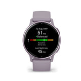Garmin Vivoactive 5 Metallic Orchid Aluminum Bezel with Orchid Case and Silicone GM-010-02862-53