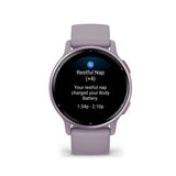 Garmin Vivoactive 5 Metallic Orchid Aluminum Bezel with Orchid Case and Silicone GM-010-02862-53