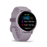 Garmin Vivoactive 5 Metallic Orchid Aluminum Bezel with Orchid Case and Silicone GM-010-02862-53