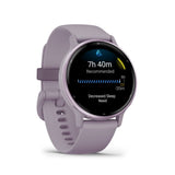 Garmin Vivoactive 5 Metallic Orchid Aluminum Bezel with Orchid Case and Silicone GM-010-02862-53