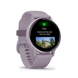 Garmin Vivoactive 5 Metallic Orchid Aluminum Bezel with Orchid Case and Silicone GM-010-02862-53