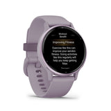 Garmin Vivoactive 5 Metallic Orchid Aluminum Bezel with Orchid Case and Silicone GM-010-02862-53