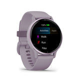 Garmin Vivoactive 5 Metallic Orchid Aluminum Bezel with Orchid Case and Silicone GM-010-02862-53
