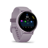 Garmin Vivoactive 5 Metallic Orchid Aluminum Bezel with Orchid Case and Silicone GM-010-02862-53