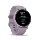 Garmin Vivoactive 5 Metallic Orchid Aluminum Bezel with Orchid Case and Silicone GM-010-02862-53
