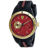 FERRARI REDREV 0830386 BLACK SILICONE STRAP MEN'S WATCH