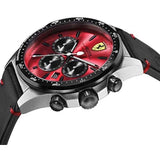 FERRARI SCUDERIA PILOTA 0830387 BLACK LEATHER STRAP MEN'S WATCH