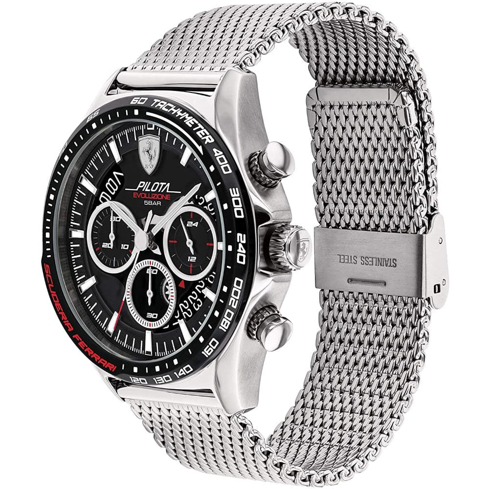 FERRARI SCUDERIA 0830826 PILOTA EVO BLACK DIAL MEN'S WATCH - H2 Hub Watches