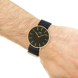 DANIEL WELLINGTON CLASSIC 40 BAYSWATER ROSE GOLD STAINLESS STEEL DW00100277 BLUE NATO STRAP UNISEX WATCH