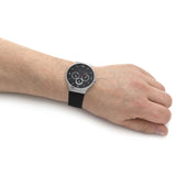 BERING 33441-102 CHRONOGRAPH BRUSHED SILVER BLACK  MESH BRACELET MEN'S WATCH