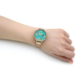 SARA MILLER CHELSEA GREEN DIAL GOLD MESH STRAP WOMEN'S WATCH SA4008