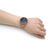 SARA MILLER FLORAL - BLUE DIAL ROSE GOLD MESH STRAP WOMEN'S WATCH SA4084