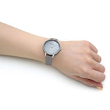 OLIVIA BURTON OB16SE16 GREY MOTHER OF PEARL DEMI DIAL & SILVER WOMEN'S WATCH