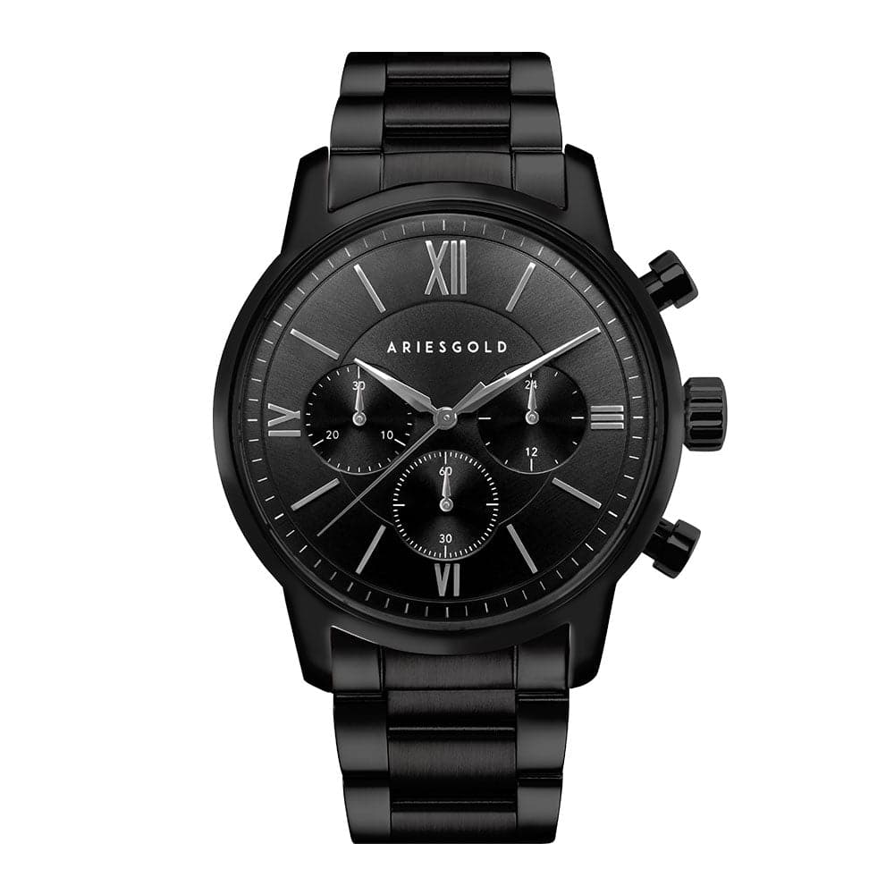 ARIES GOLD URBAN ETERNAL BLACK STAINLESS STEEL G 1027 BK-OUT MEN'S WATCH - H2 Hub Watches