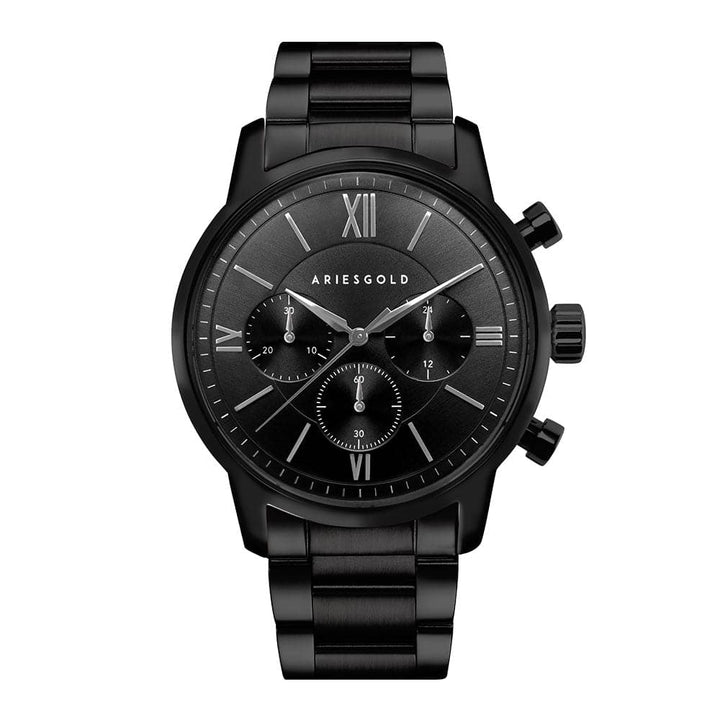 ARIES GOLD URBAN ETERNAL BLACK STAINLESS STEEL G 1027 BK-OUT MEN'S WATCH - H2 Hub Watches