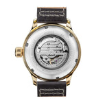INGERSOLL DISCOVERY THE APSLEY AUTOMATIC GOLD STAINLESS STEEL 102702 BLACK LEATHER STRAP MEN'S WATCH - H2 Hub Watches