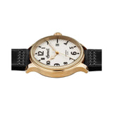 INGERSOLL DISCOVERY THE APSLEY AUTOMATIC GOLD STAINLESS STEEL 102702 BLACK LEATHER STRAP MEN'S WATCH - H2 Hub Watches