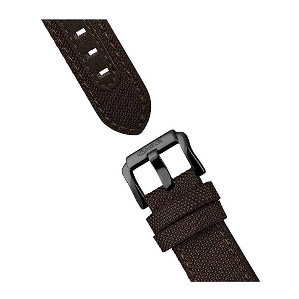 INGERSOLL DISCOVERY THE APSLEY AUTOMATIC GREY STAINLESS STEEL 102803 BROWN NYLON STRAP MEN'S WATCH - H2 Hub Watches