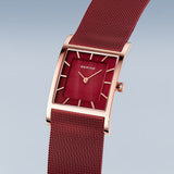 Bering Classic Red Dial And Mesh Strap Women Watch 10426-363-S