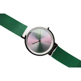 BERING 10X31-ANNIVERSARY1 GREEN STAINLESS STEEL MESH WOMEN WATCH