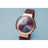 Bering Polished Burgundy Mesh Strap Women Watch 10X31-Anniversary3