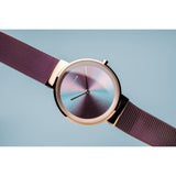 Bering Polished Burgundy Mesh Strap Women Watch 10X31-Anniversary3