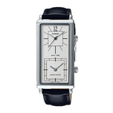 CASIO GENERAL LTP-E151L-7BDF QUARTZ SILVER STAINLESS STEEL BLACK LEATHER STRAP WOMEN'S WATCH - H2 Hub Watches