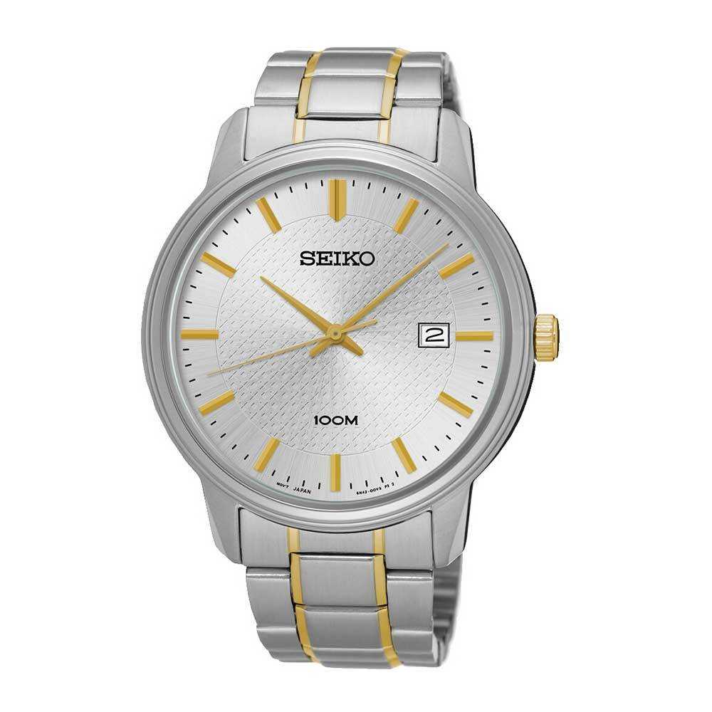 SEIKO GENERAL NEO CLASSIC SUR197P1 ANALOG STAINLESS STEEL MEN'S TWO TONE WATCH - H2 Hub Watches