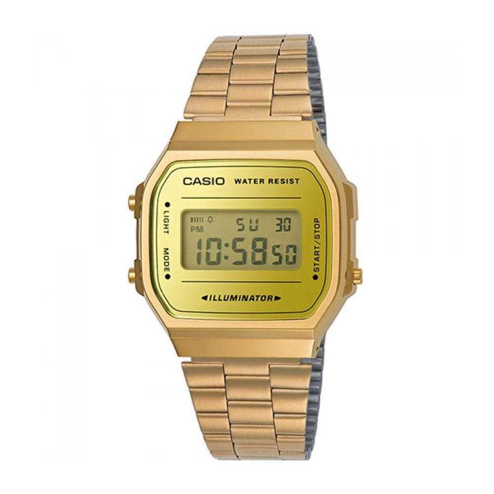 CASIO GENERAL A168WEGM-9DF DIGITAL QUARTZ GOLD STAINLESS STEEL UNISEX WATCH - H2 Hub Watches