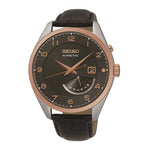 SEIKO GENERAL KINETIC SRN070P1 MEN'S BLACK LEATHER STRAP WATCH - H2 Hub Watches
