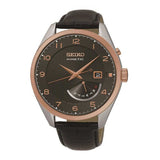 SEIKO GENERAL KINETIC SRN070P1 MEN'S BLACK LEATHER STRAP WATCH - H2 Hub Watches