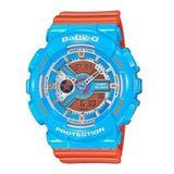 CASIO BABY-G BA-110NC-2ADR DIGITAL QUARTZ BLUE ORANGE RESIN WOMEN'S WATCH - H2 Hub Watches