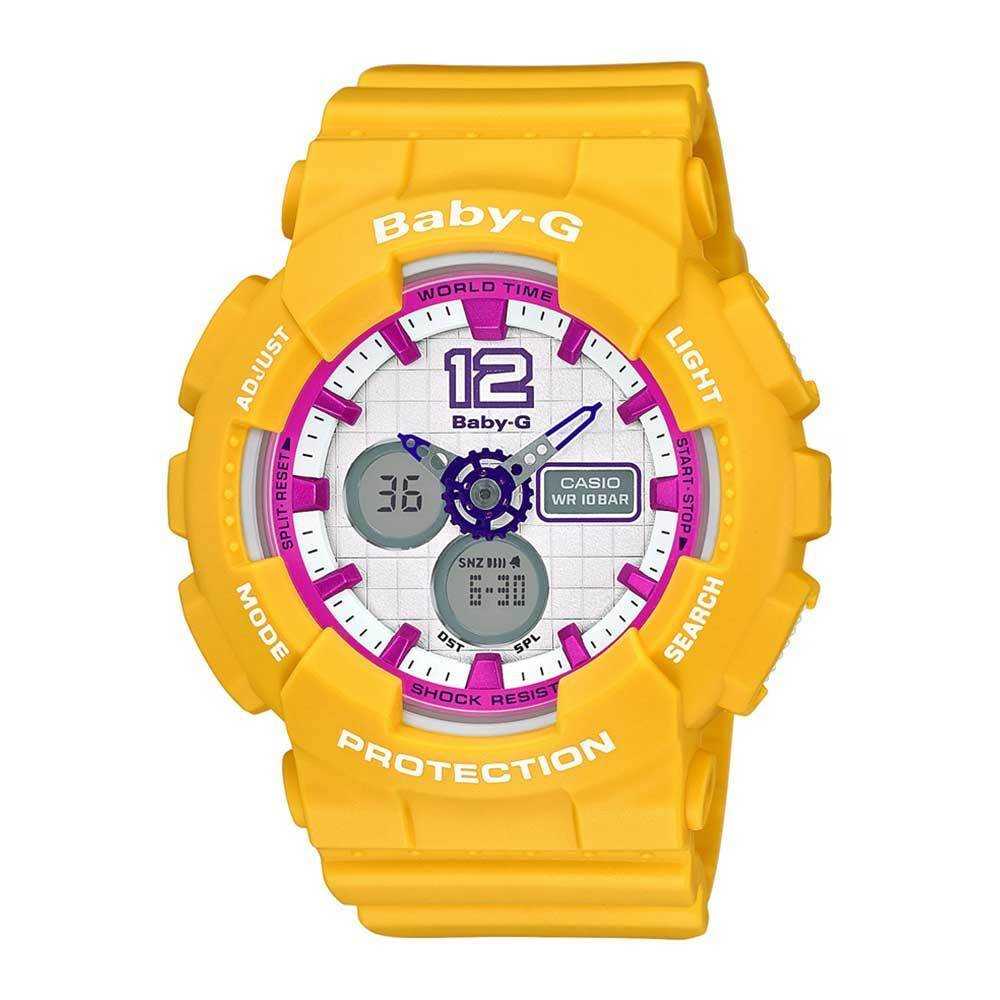 CASIO BABY-G BA-120-9BDR DIGITAL QUARTZ YELLOW RESIN WOMEN'S WATCH - H2 Hub Watches