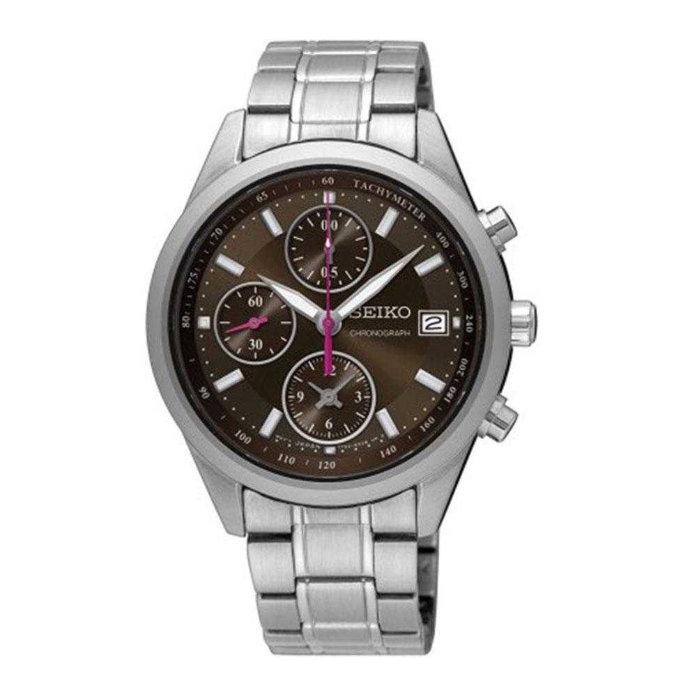 SEIKO GENERAL SNDV55P1 CHRONOGRAPH STAINLESS STEEL WOMEN'S SILVER WATCH - H2 Hub Watches