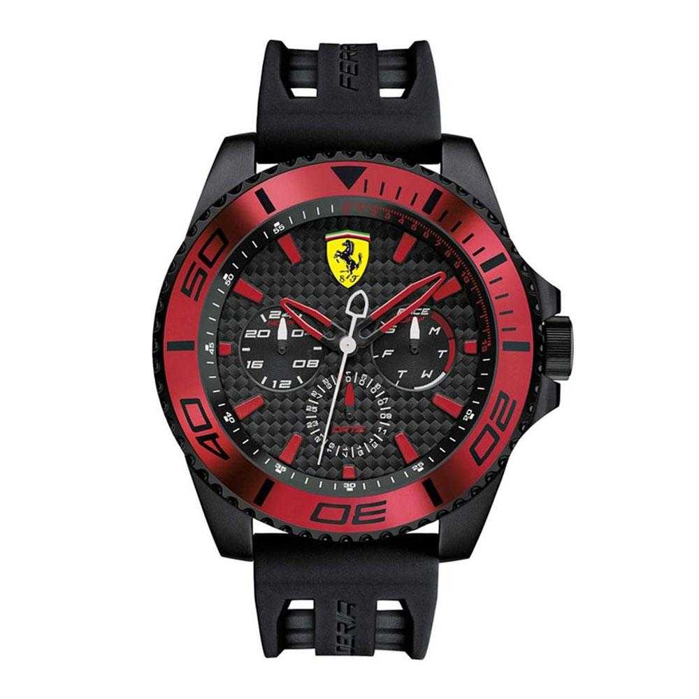 FERRARI SCUDERIA XX KERS ANALOG QUARTZ GREY STAINLESS STEEL 0830310 BLACK SILICONE STRAP MEN'S WATCH - H2 Hub Watches