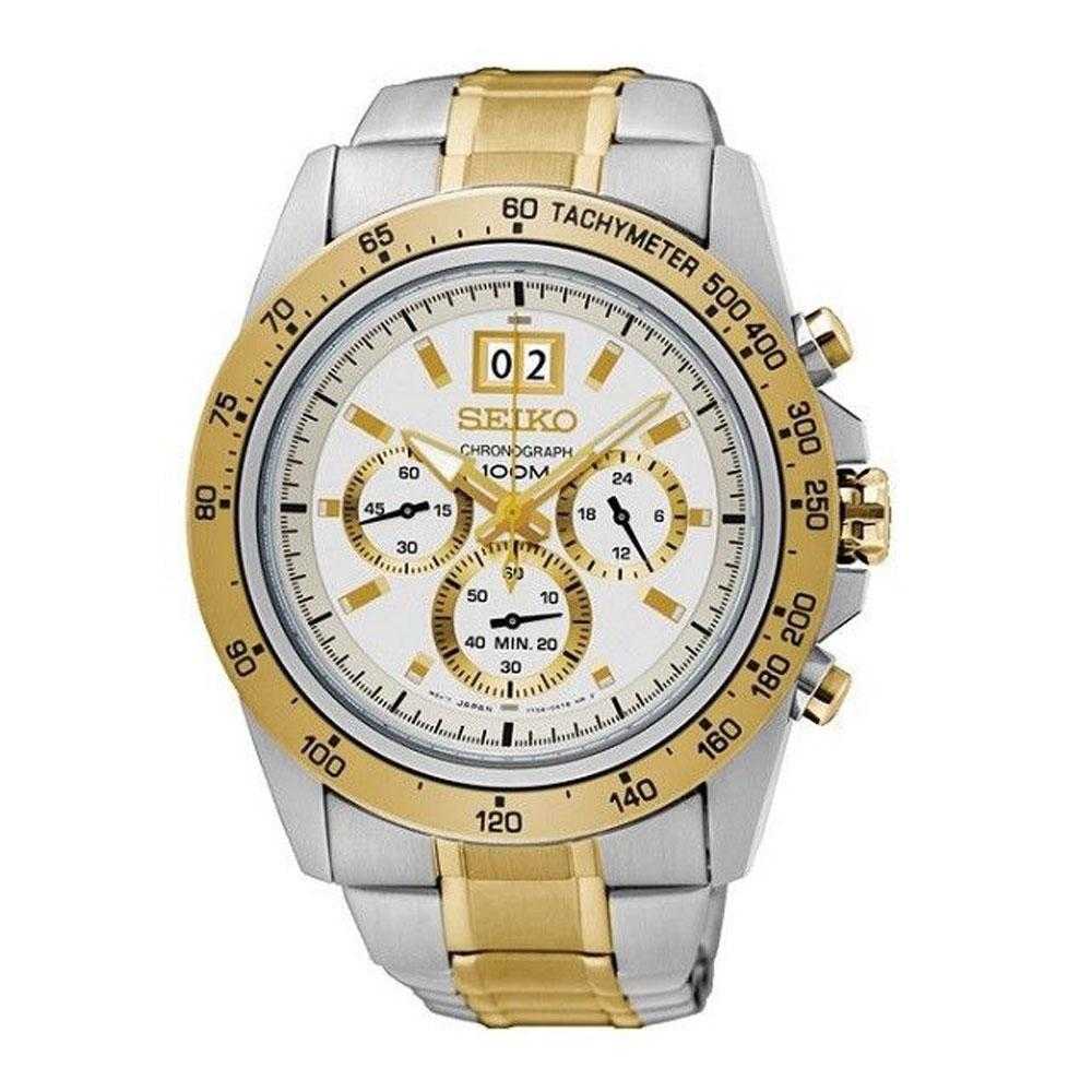 SEIKO GENERAL LORD SPC228P1 CHRONOGRAPH STAINLESS STEEL MEN'S TWO TONE WATCH - H2 Hub Watches