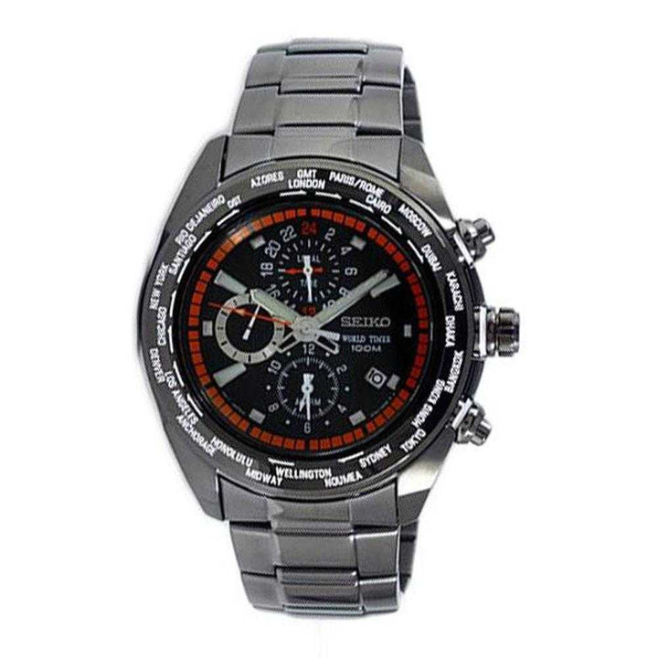 SEIKO CRITERIA SPL037P1 CHRONOGRAPH STAINLESS STEEL MEN'S BLACK WATCH - H2 Hub Watches