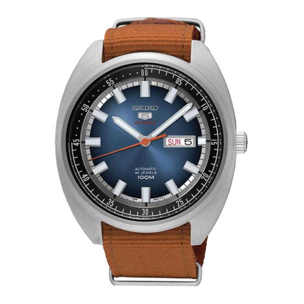 SEIKO 5 SPORTS TURTLE SRPB21K1 AUTOMATIC MEN'S ORANGE NYLON STRAP WATCH - H2 Hub Watches