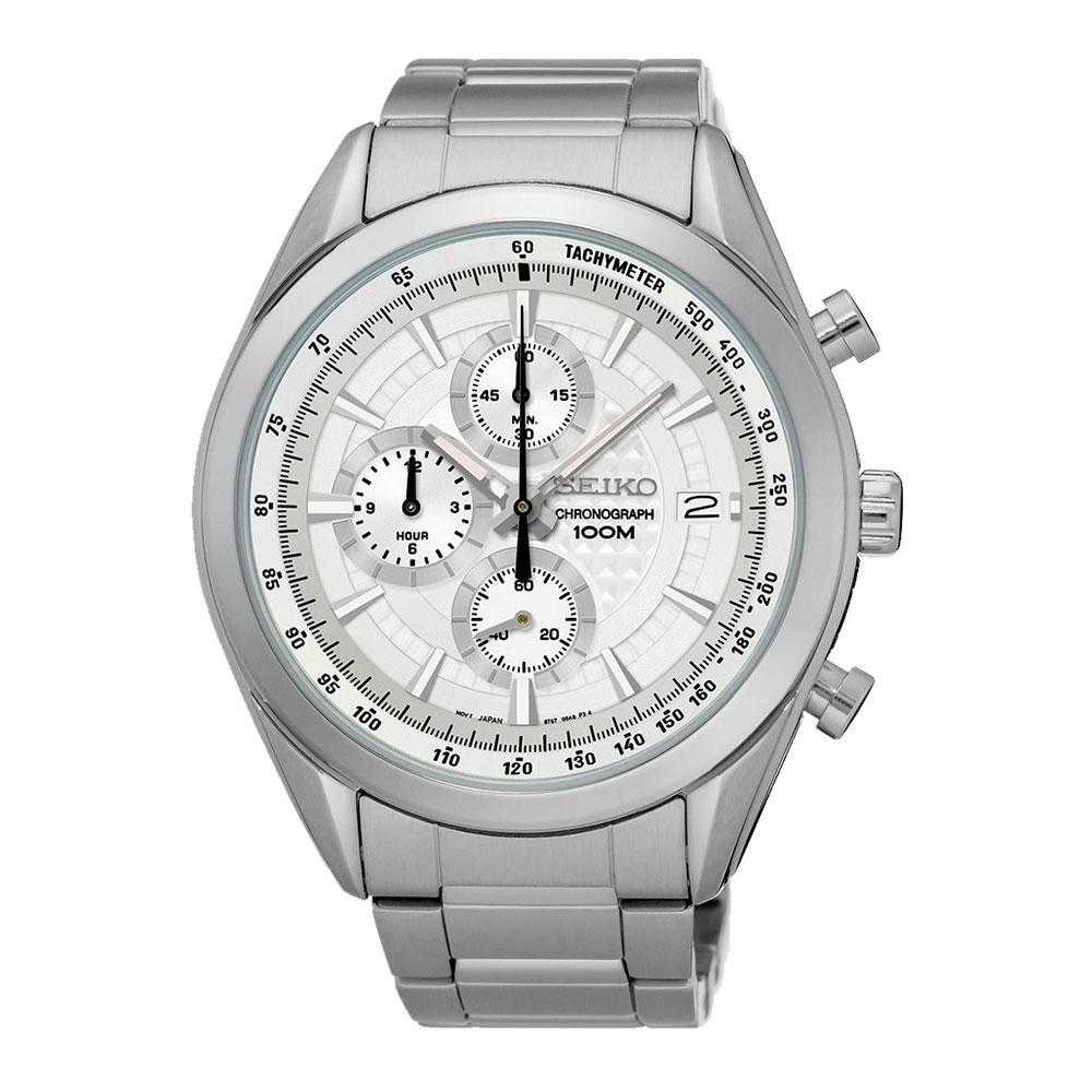 SEIKO GENERAL SSB173P1 CHRONOGRAPH STAINLESS STEEL MEN'S SILVER WATCH - H2 Hub Watches